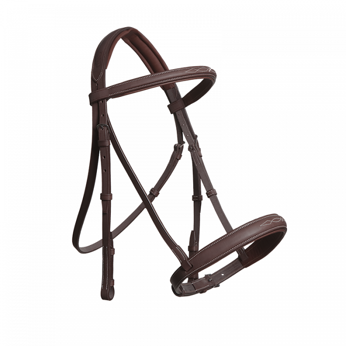 Hunter bridle with fancy stitching