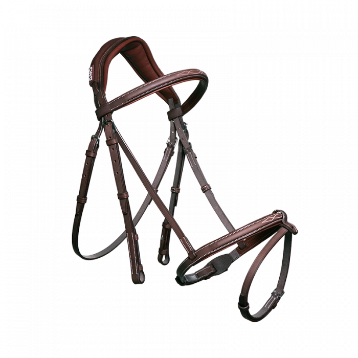 Anatomic french noseband bridle with fancy stitching