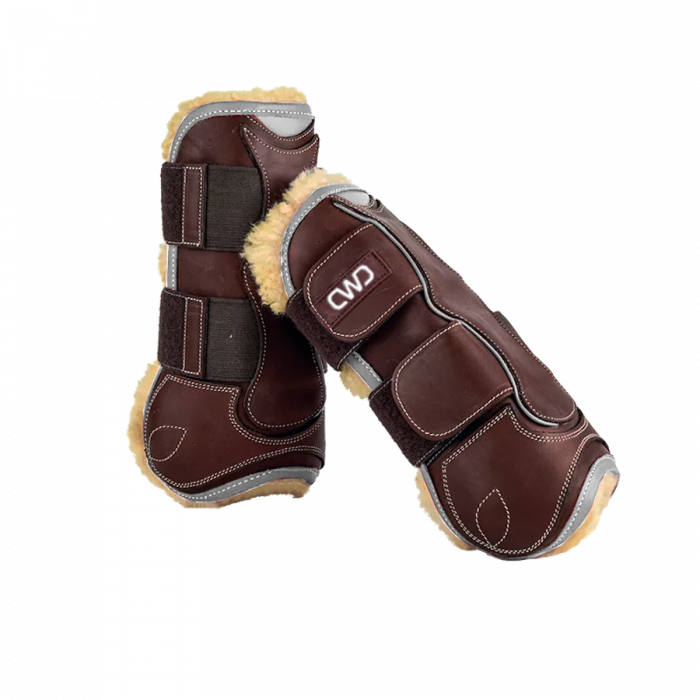 Sport Color velcro tendon boots with artificial sheepskin lining